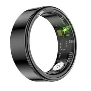Smart Ring Black Sz 11 Fitness Tracker Gesture Control 5ATM Waterproof Long Batt
